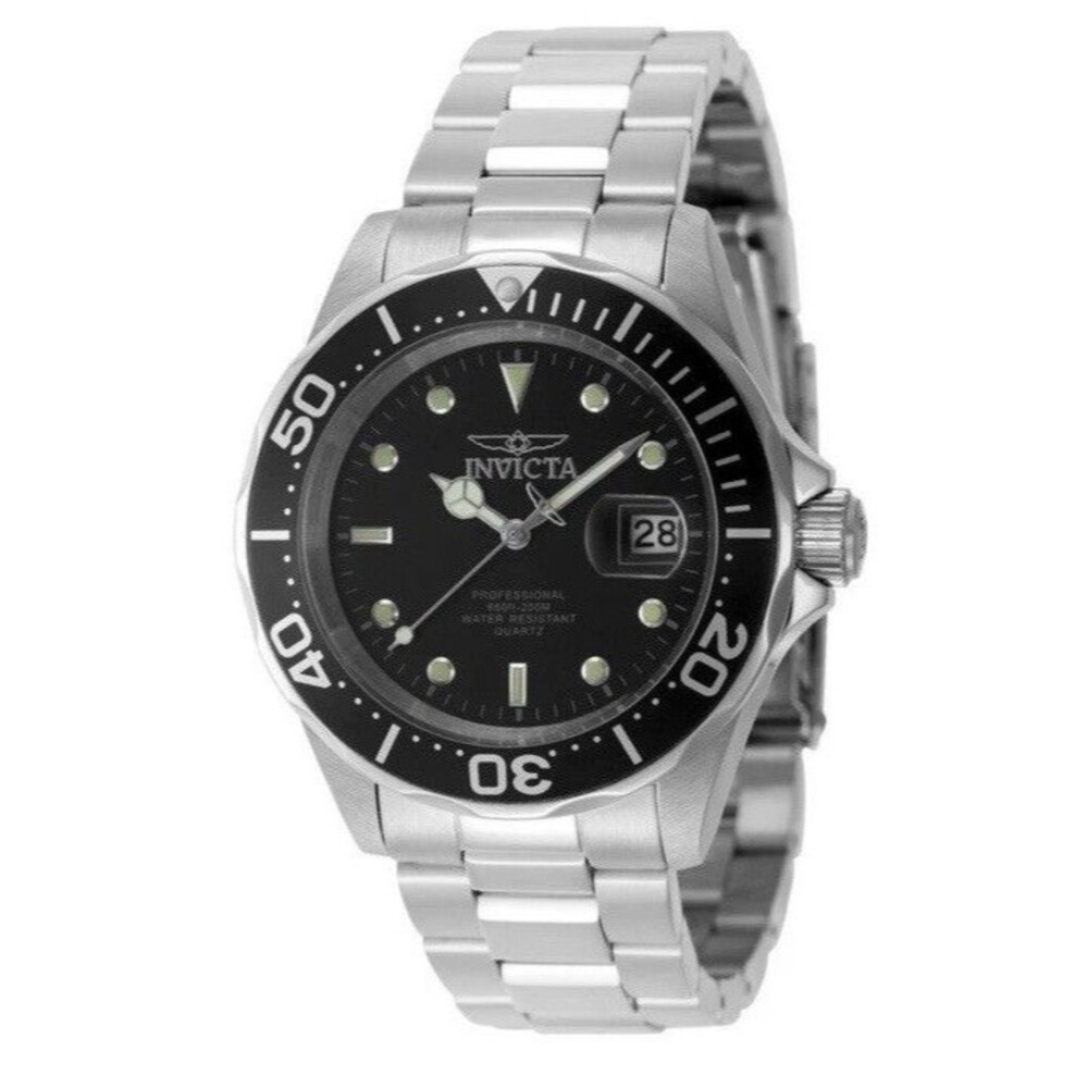 Mens Invicta Pro Diving Swiss Ronda 705 Caliber 40mm Steel With Black Face